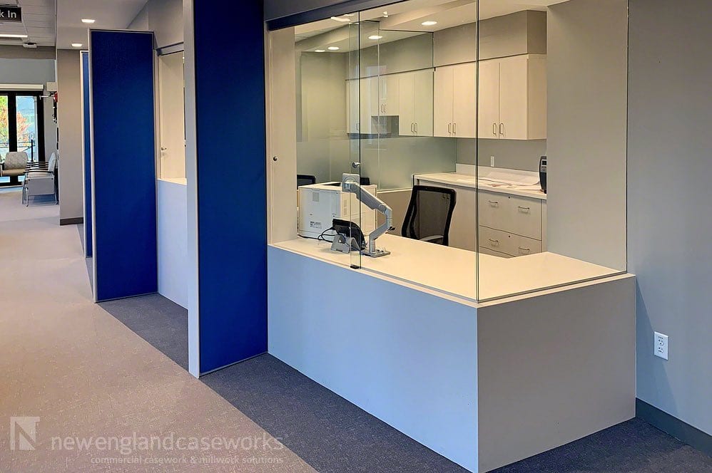 1078217561661351949546331054990633103363606n | New England Caseworks Project Spotlight bidmchealth Urgent Care Facility in Chestnut Hill MA Working with designer Isgenuity and contractor suffolkbuild NEC provided plastic laminate casework and solid surface tops for the exam rooms nurses stations medicine prep rooms and check in area Check out the project gallery at httpsnewenglandcaseworkscomprojectbidmc urgent care facility urgentcare plasticlaminate healthcare casework solidsurface nursestations examrooms receptiondesk privacypanels commercialmillwork