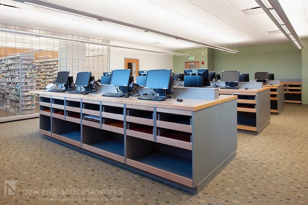 1176696057646158677152575447375081866473663n | New England Caseworks Completed Project umbaltimore Pharmacy Hall The universitys teaching facility mimics that of a retail pharmacy in order to educate future pharmacists Custom plastic laminate dispensing cabinets and octagonal laminate tables with privacy dividers were provided along with wood veneer cabinets for the research labs Check out the project gallery at httpsnewenglandcaseworkscomprojectumd baltimore pharmacy hall pharmacycasework pharmacymillwork healthcarecasework healthcaremillwork plasticlaminate woodveneer steamedbeech educationalcabinets dispensingcabinets laminatetables privacydividers universityteaching blog