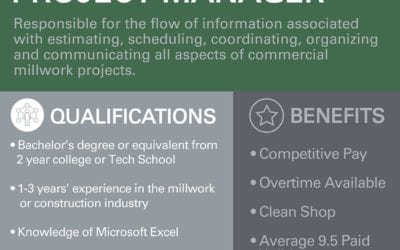 We’re hiring! New England Caseworks is looking for an Assistant Project Manager who’ll be responsible for the flow of information associated with all aspects of our commercial millwork projects. Learn more about this opportunity at https://newenglandcaseworks.com/job/assistant-project-manager/